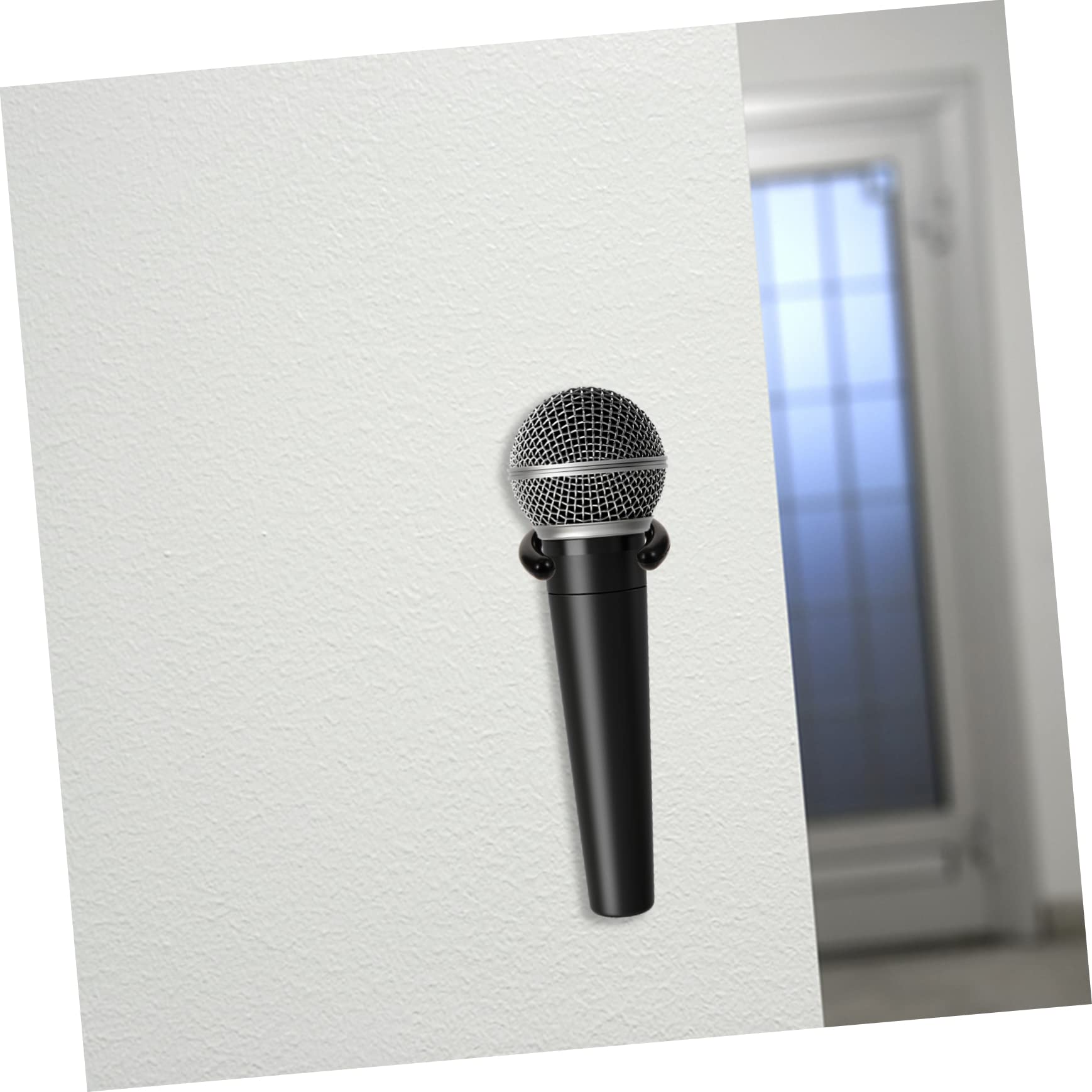PartyKindom Lot De 4 Crochets Muraux Pour Microphone – Support Suspension Plastique Noir Solide Et Pratique