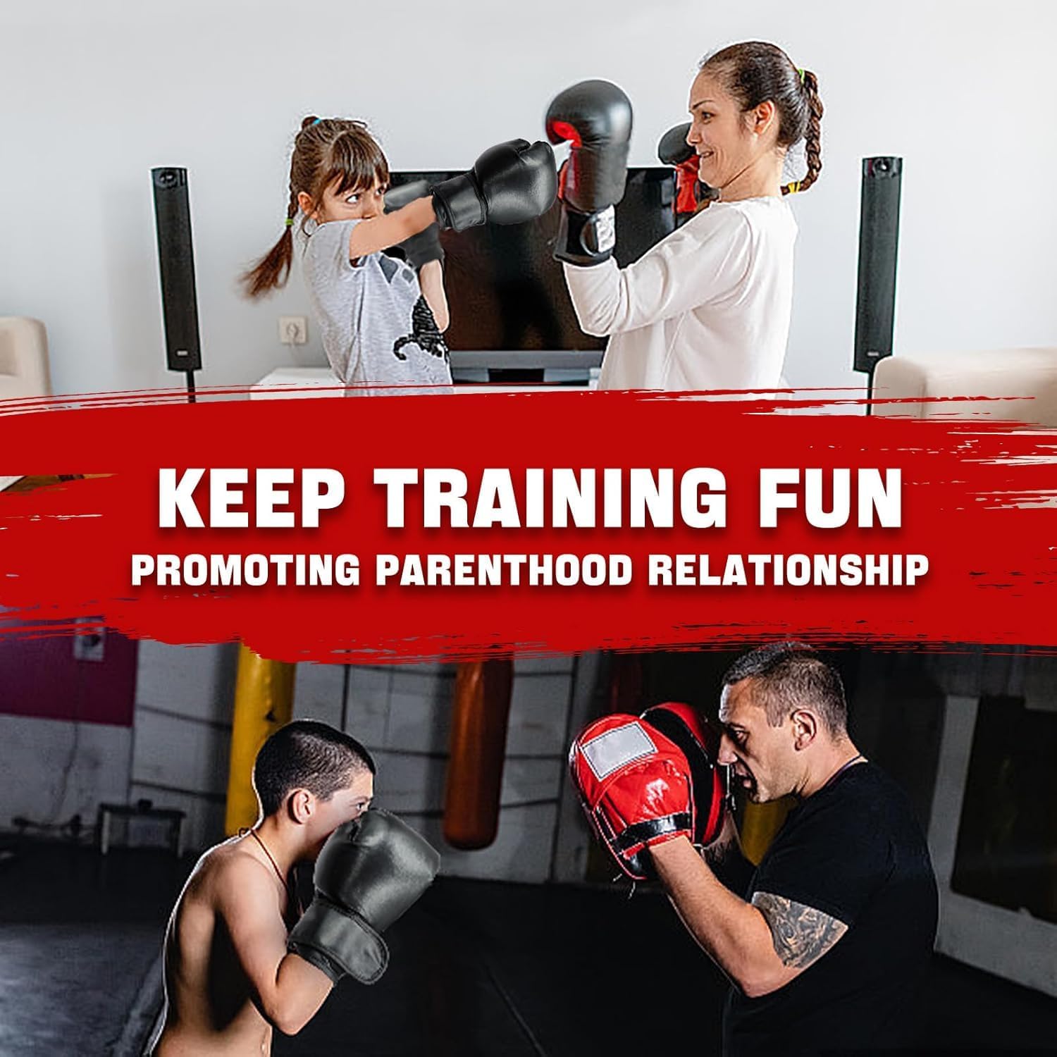 14 Pcs Boxing Set Boxing Equipment Set for Beginners Including 2 Pair of 6 oz Boxing Gloves Headgear Helmet Hand Wraps Mouth Guards Gifts for Kids Beginners Training Equipment