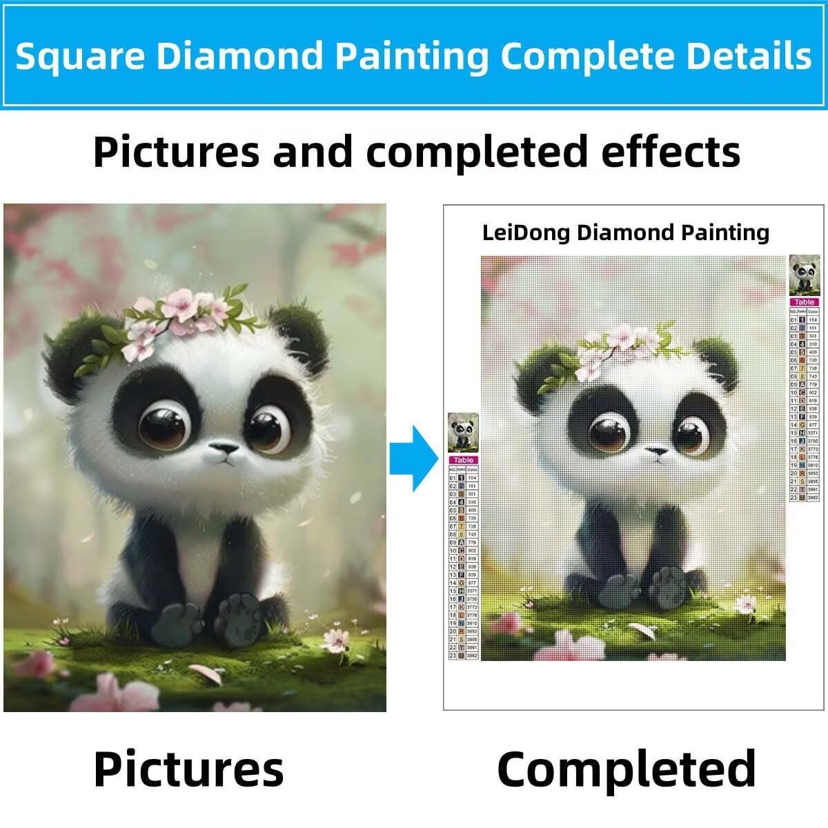 5D Peinture Diamant Adulte, Panda roux,Paysage Diamond Painting grand (120x160cm), DIY Painting Diamant Artisanat Strass Dessin pour Débutants, Diamant Mosaïque Painting pour Maison Decor 57F-9100