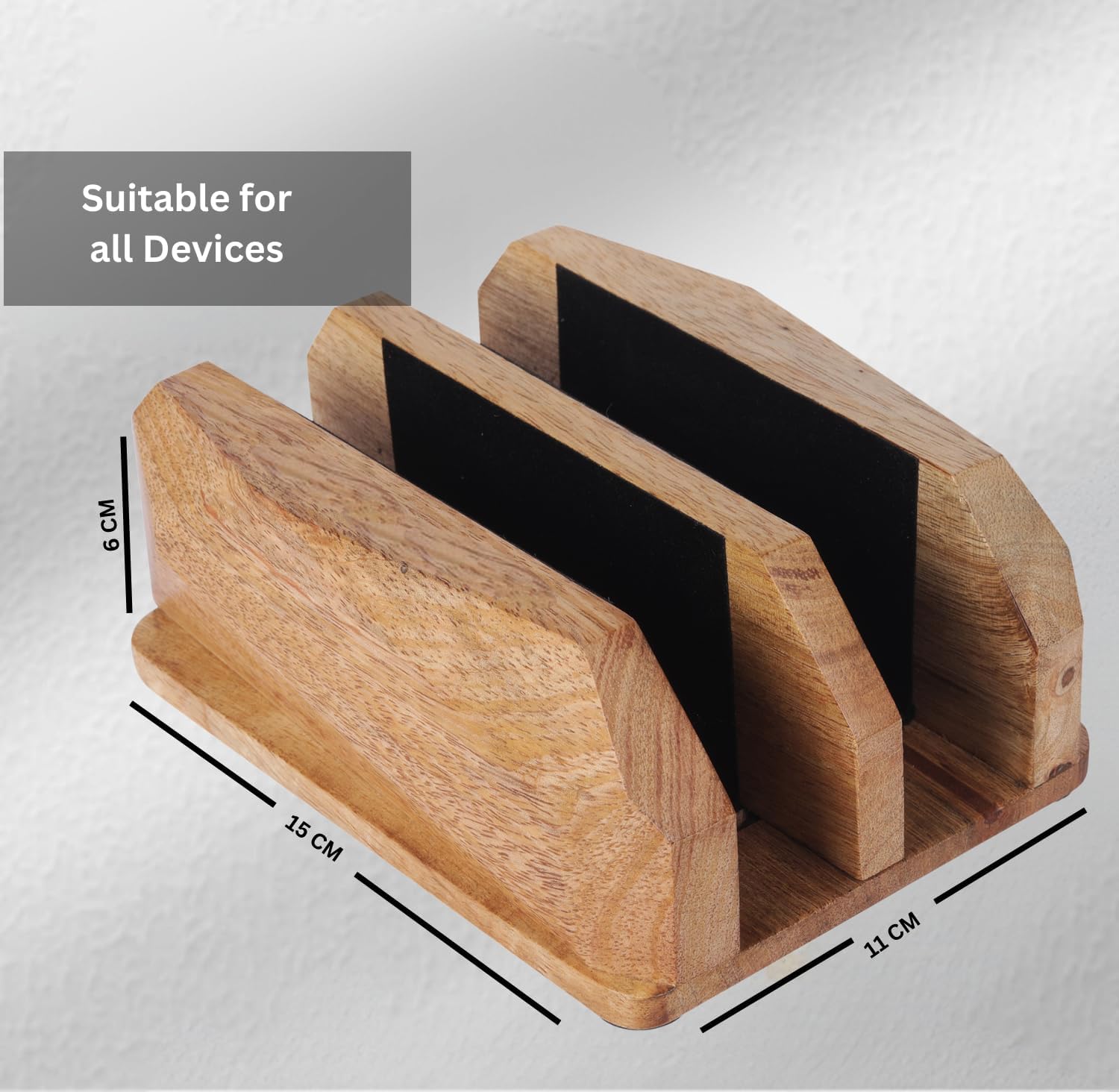 Soporte vertical de madera ajustable y ergonómico para computadora portátil, soporte doble para laptop, soporte de ranura para todos los portátiles de hasta 17.3 pulgadas, regalos