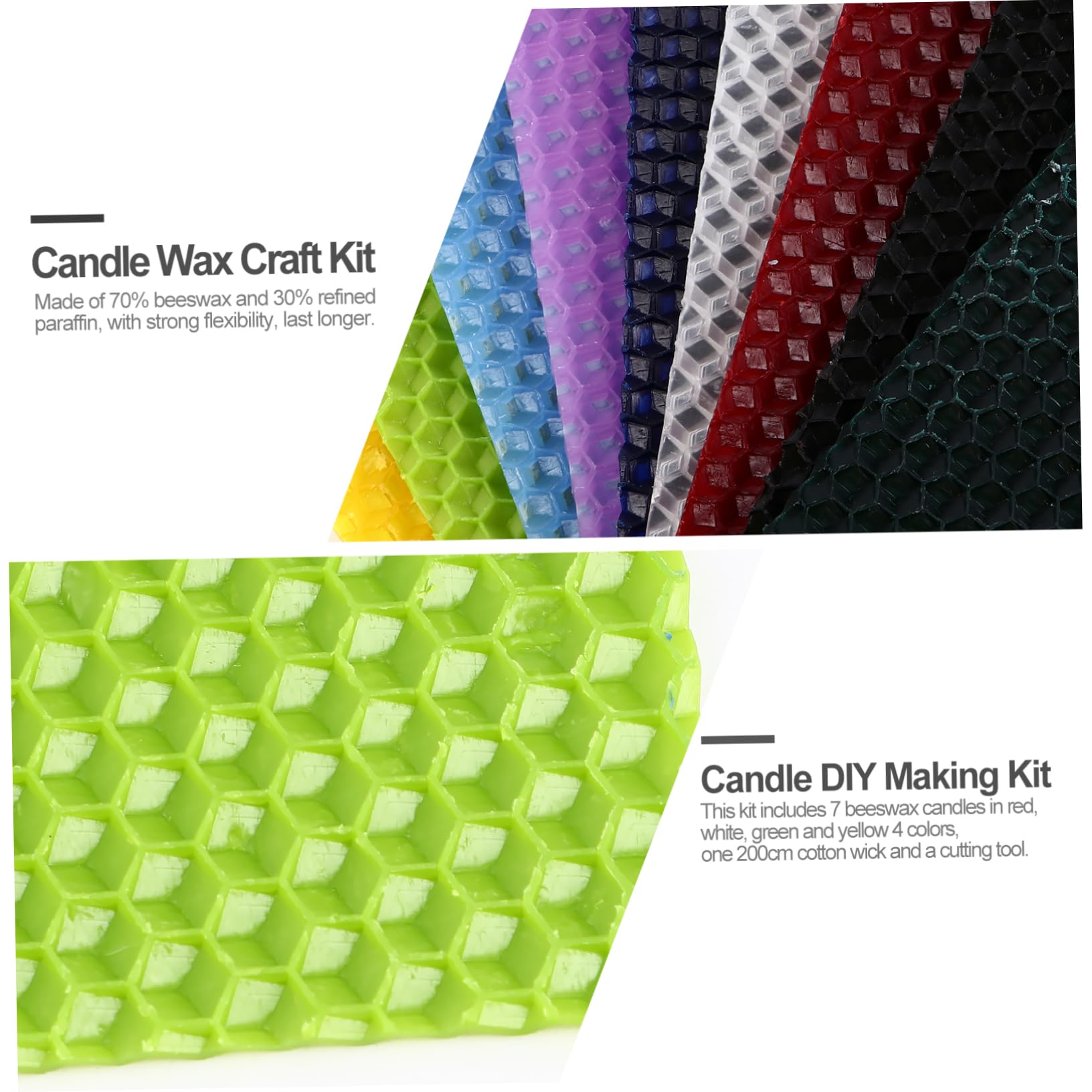 WEKAMOS 9 Pezzi Kit per Creazione Cera Api Fogli Cera Api per Progetti Creativi e Fai da Te per Feste e Celebrazioni Colore Casuale