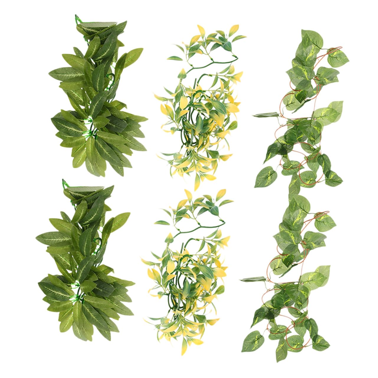 Mipcase 6piezas Plantas Artificiales para Reptiles Decoración de Terrarios Enredaderas Colgantes de Plástico para Acuarios Jaulas Plantas Trepadoras para Decoración de Terrarios