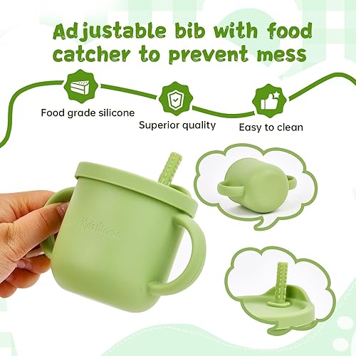 Miniatura 3 de Baby Led Weaning Supplies  Juego de 10 piezas de silicona para bebés  Juego de suministros de autoalimentación con ventosa y plato, cuchara,