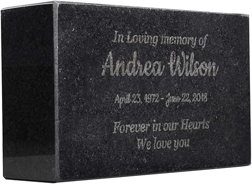 Miniatura 8 de Diseño fácil - In Loving Memory - Granito negro conmemorativo o regalo de condolencias. Añade tu texto personalizado y fechas. Se ofrece en una