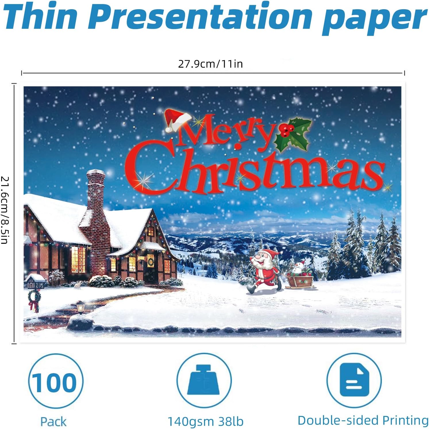 Uinkit 100 Sheets Thin Matte Presentation Paper Photo Double Sided 8.5x11 38lb 140gsm and Inkjet and Inkjet Thin Photo Paper Glossy+ Double Side Matt Photo Paper- Thin Photo Paper Glossy 135gsm 35lbs