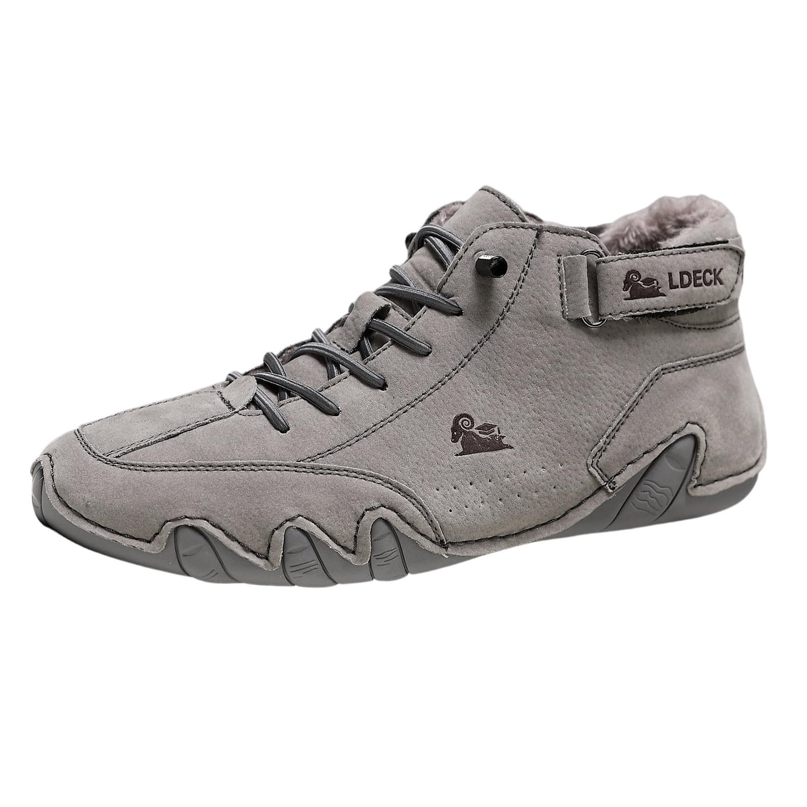 Schneeschuhe Herren Wandern, Damen und Bequeme rutschfeste Winter Barfußschuhe aus echtem Leder Outdoor Leichte Schuhe Warm Gefütterte Winterschuhe Barfuß Wanderschuhe Schneestiefel