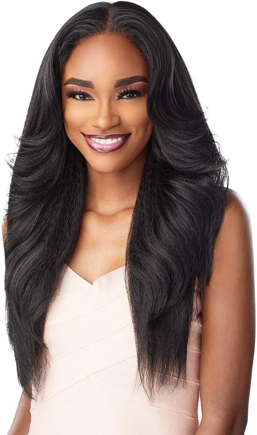 Sensationnel What Lace 13X6 Wigs - Dasha Lacefrontal Hand Tied Glueless Synthetic with Natural Density Preplucked Hairline (FLAMBOYAGEBLONDE)