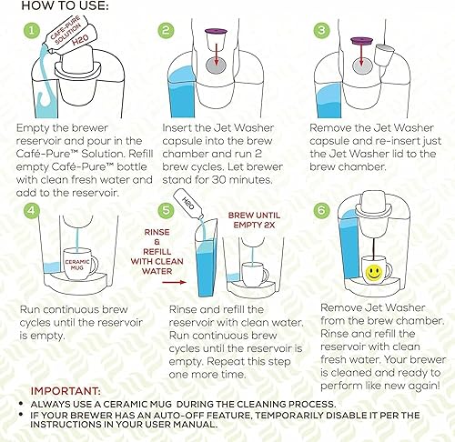 Miniatura 8 de PERFECT POD Cafe Pure Kit de limpieza con solución de descalcificación con lavadora a chorro  Compatible con cafeteras Keurig, botella de 14 onzas