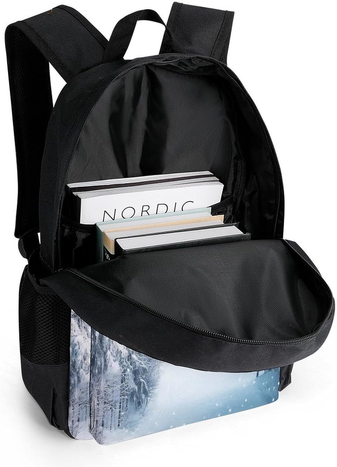 Winter Snowy Ski Skiing Lift Forests Laptop Backpack for Men Women Fashion Computer Bag Business Travel Daypack