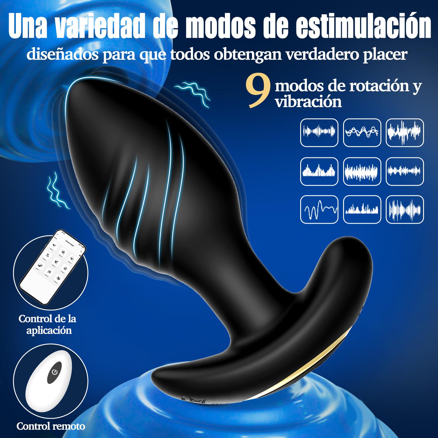 Plug Anal Dilatador Anal Juguetes Eróticos para Pareja Sexuales Plug Anales,con Vibración Vibrador Mando Distancia Vibradorador Mujer Juguetes Eróticos Juguetes Sexuales Vibradores para Hombres (Nero)