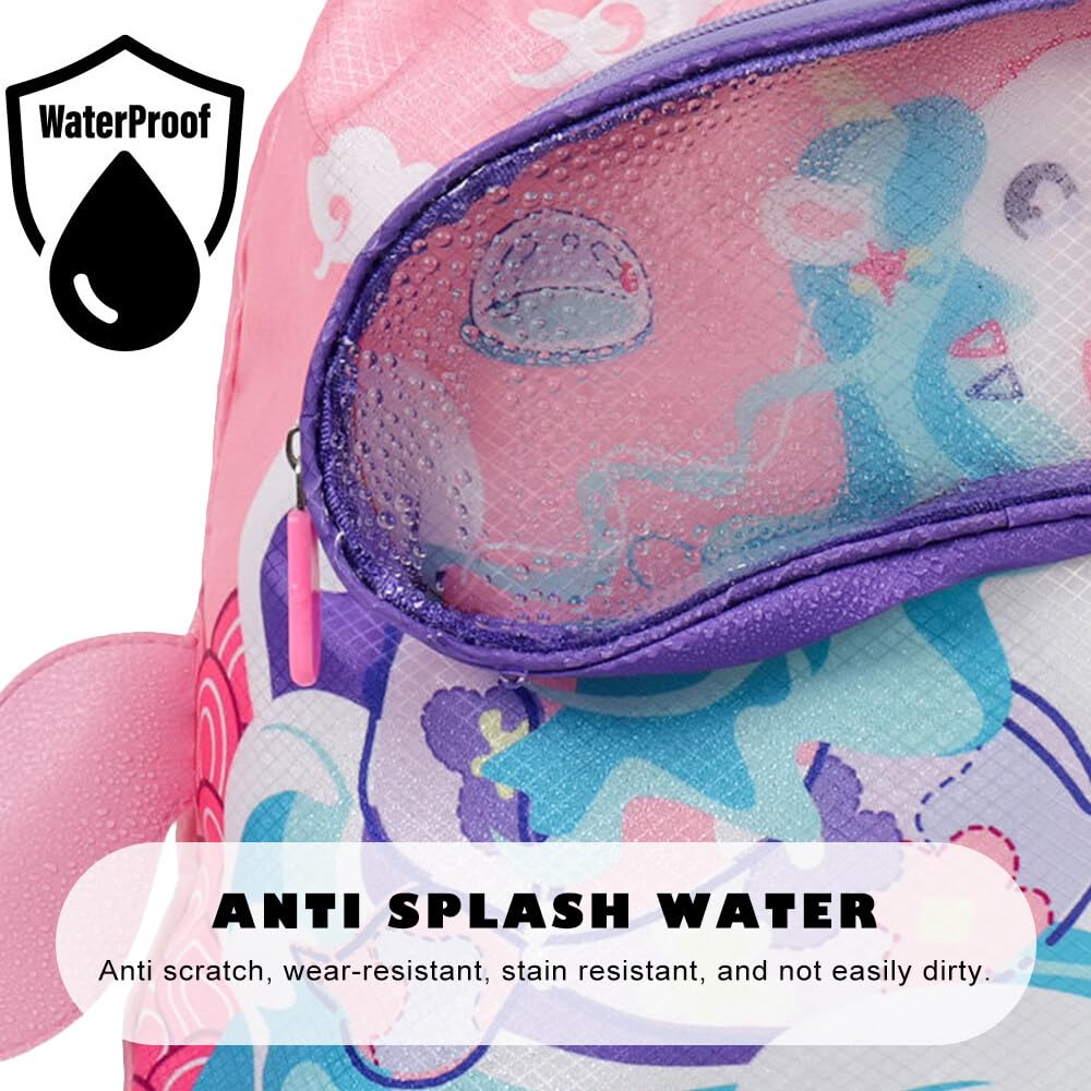 Geoyien Sac Piscine Enfant Rose - Sac De Sport Et Plage Avec Compartiment Étanche, Sangle Réglable Et Poche Chaussures