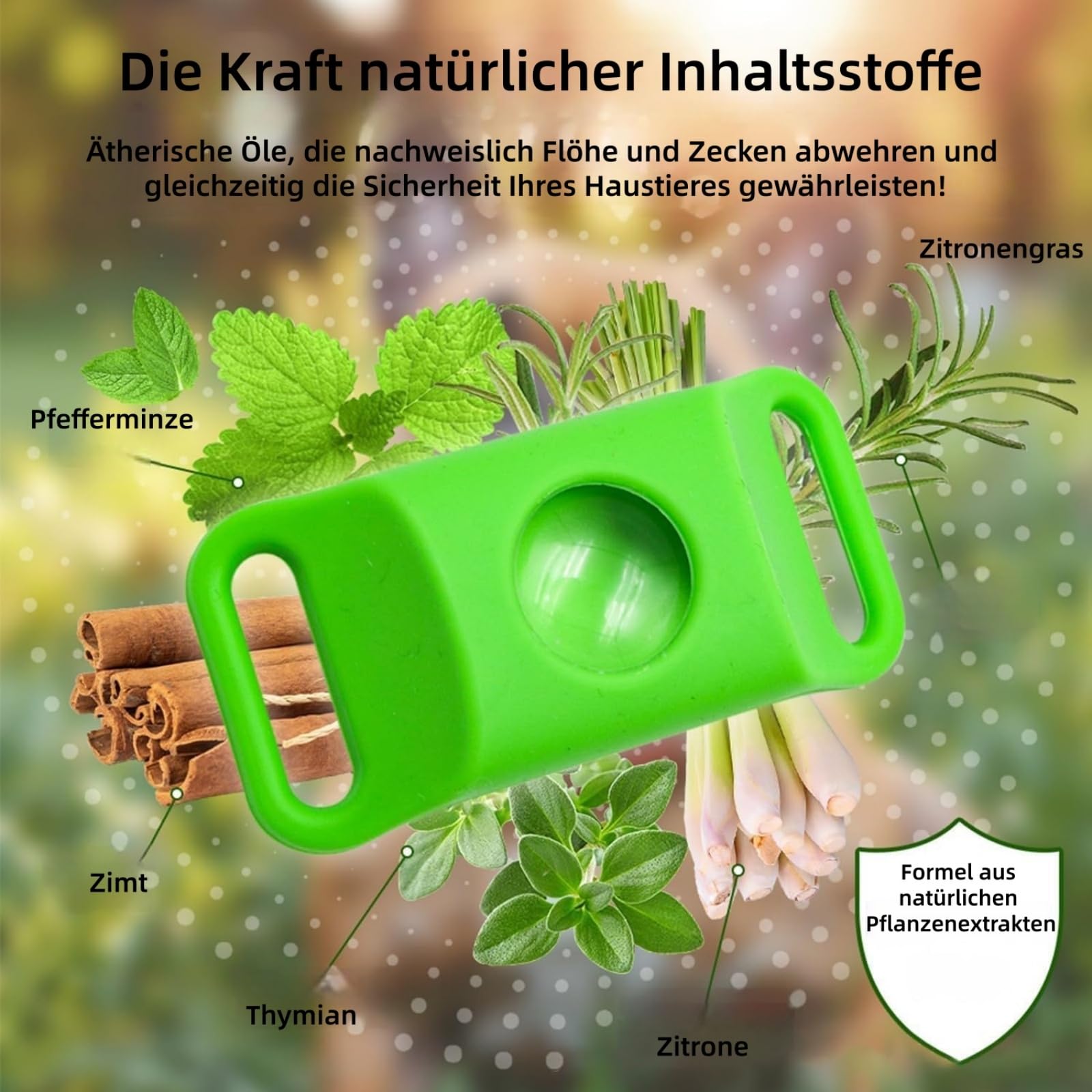 Fallschutz Gegen Zecken,Natürliches Floh und Zeckenhalsband für Hunde,Verstellbarer Parasitenschutz Anhänger mit ätherischen Ölen,2 austauschbaren Kapseln,hautschonend ohne Hautkontakt