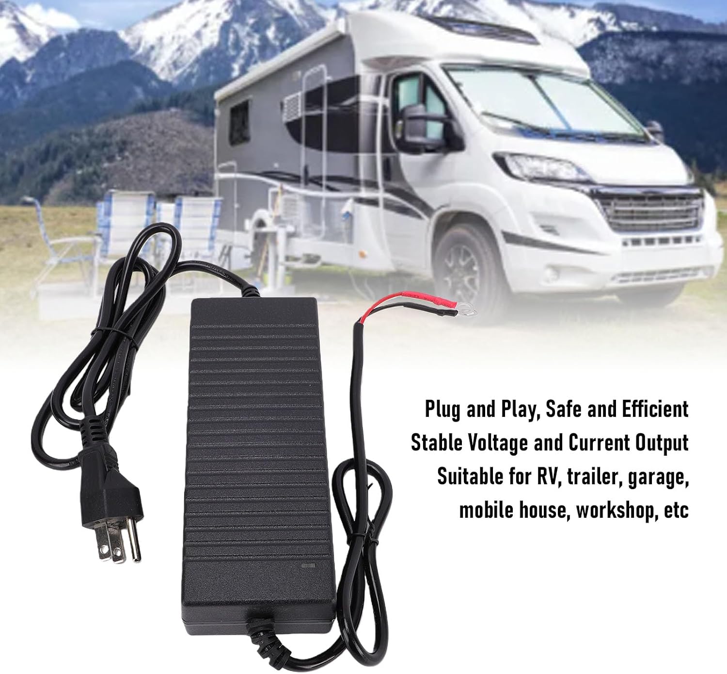 Fafeicy Fuel Heater Power Adapter AC to DC Transformer for RV Quick Heating Stable Voltage Performance for Garage and House (US Plug)