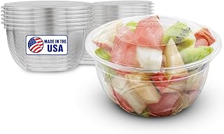 MT Products Plastic Acai Fruit Bowl 16 oz. - Disposable Salad Bowl with Lids (Pack of 5) - Made in the USA