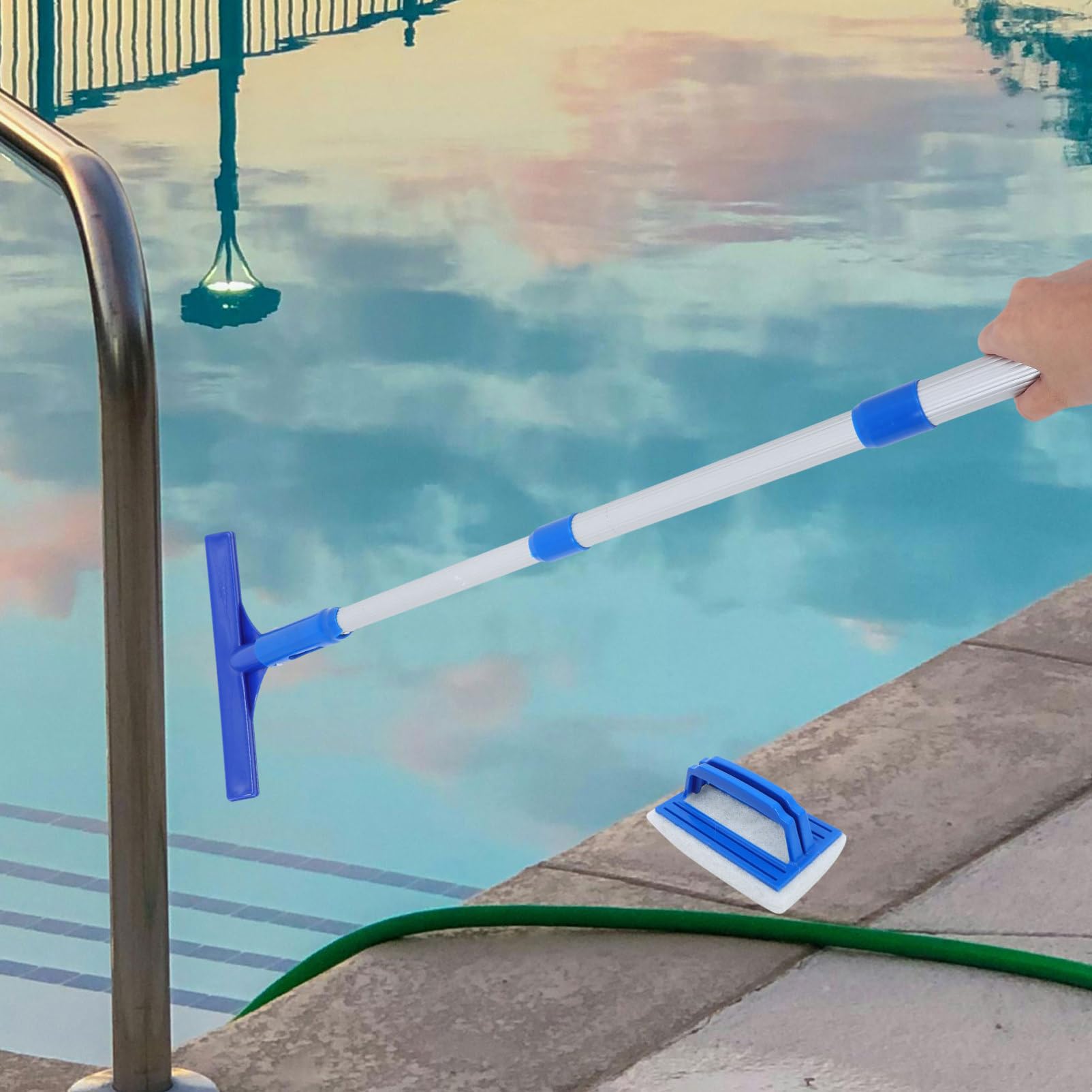 BESPORTBLE Leichter Bodensauger Pool Skimmer aus Aluminiumlegierung und Pp für Effektive Reinigung von Poolböden und Aufblasbaren Pools Praktisches Poolzubehör in Blau