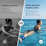 2 Pcs Foam Aquatic Cuffs Exercise Equipment - Water Aerobics Fitness Ring with Adjustable Webbing Water Ankles Arms Belts for Swim Fitness Training