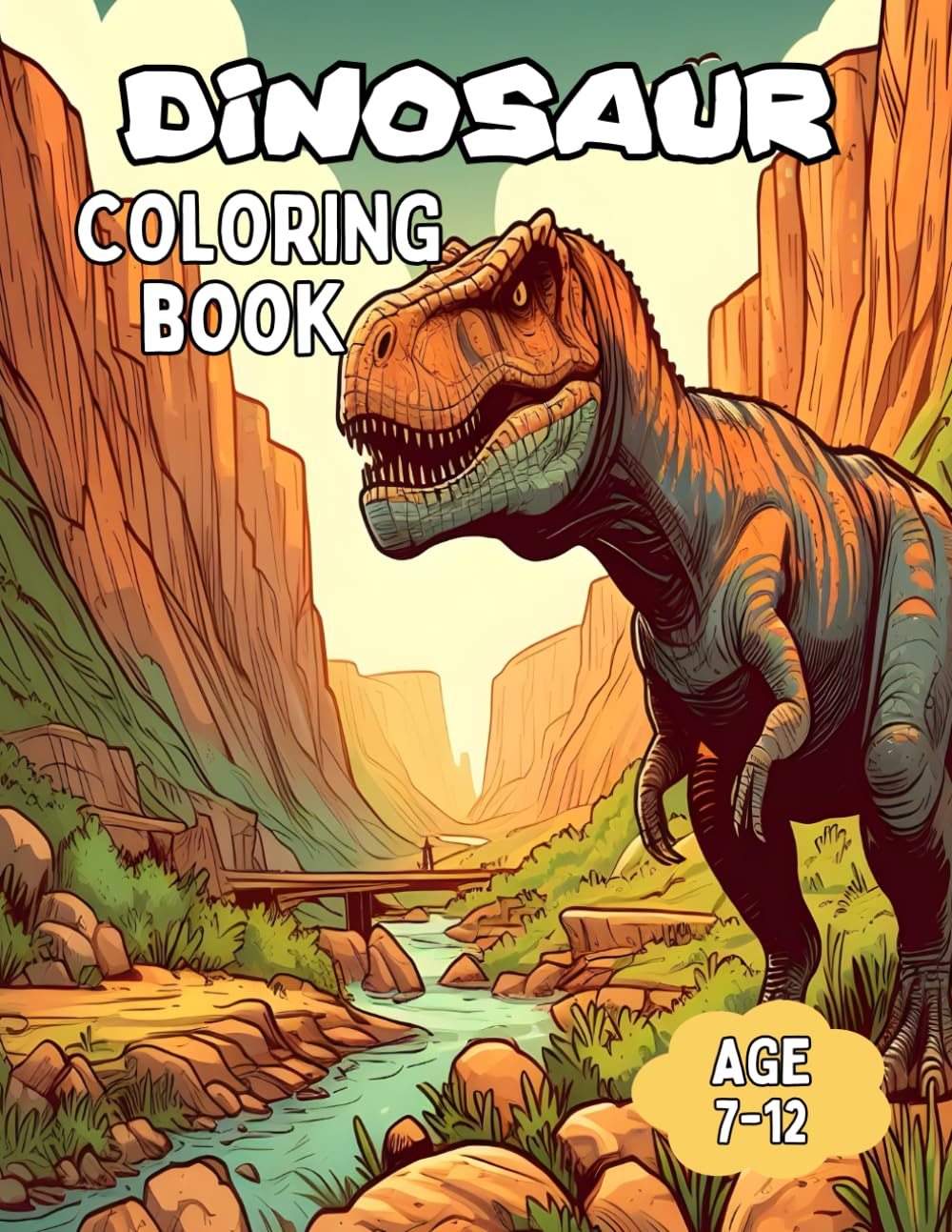 Dinosaur Coloring Book for Kids ages 7-12: 50 Realistic Dinosaurs to Color With Amazing Facts.