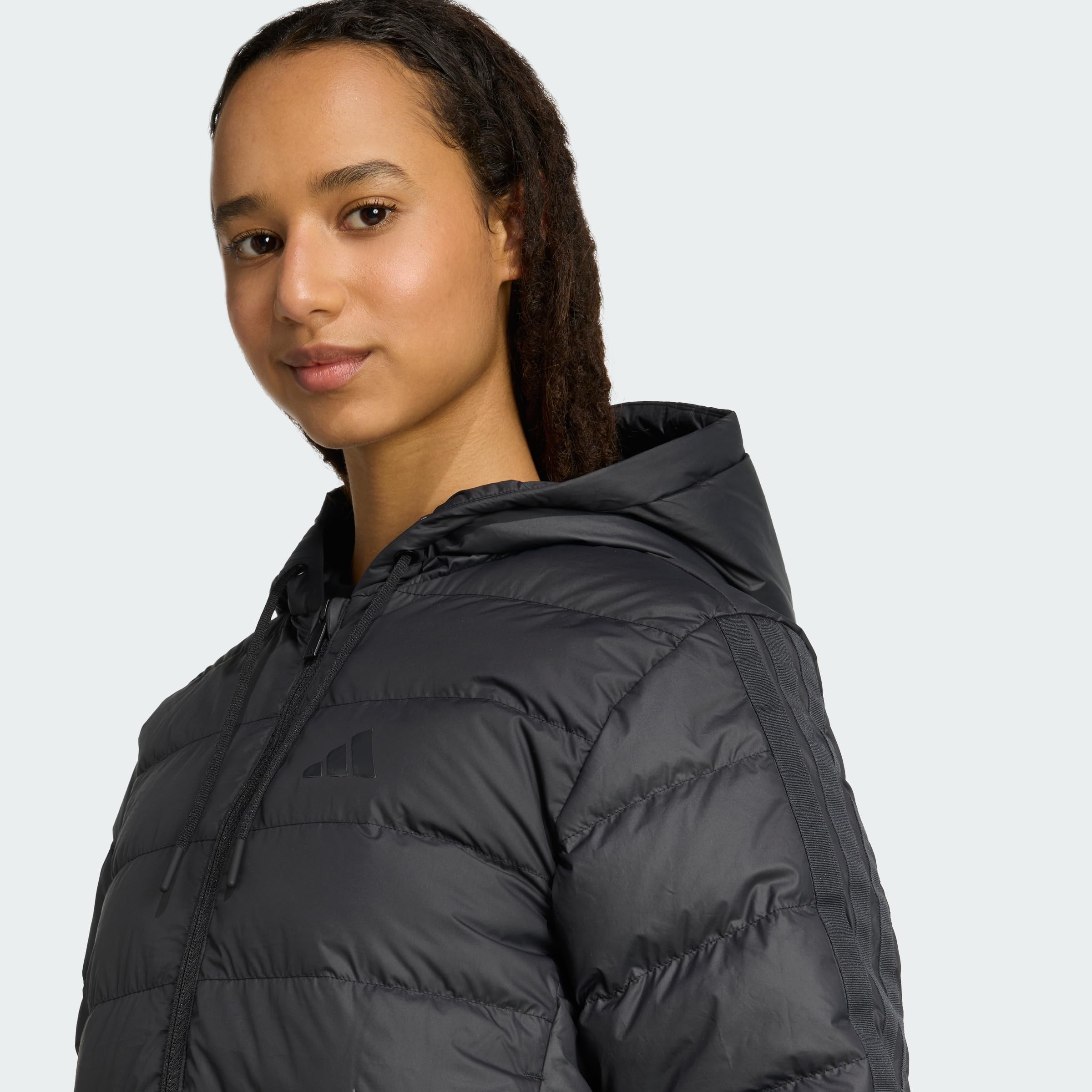 adidas Damen Essentials Climawarm 3 Stripes Light Down Hooded Parkas Jacke (1er Pack)