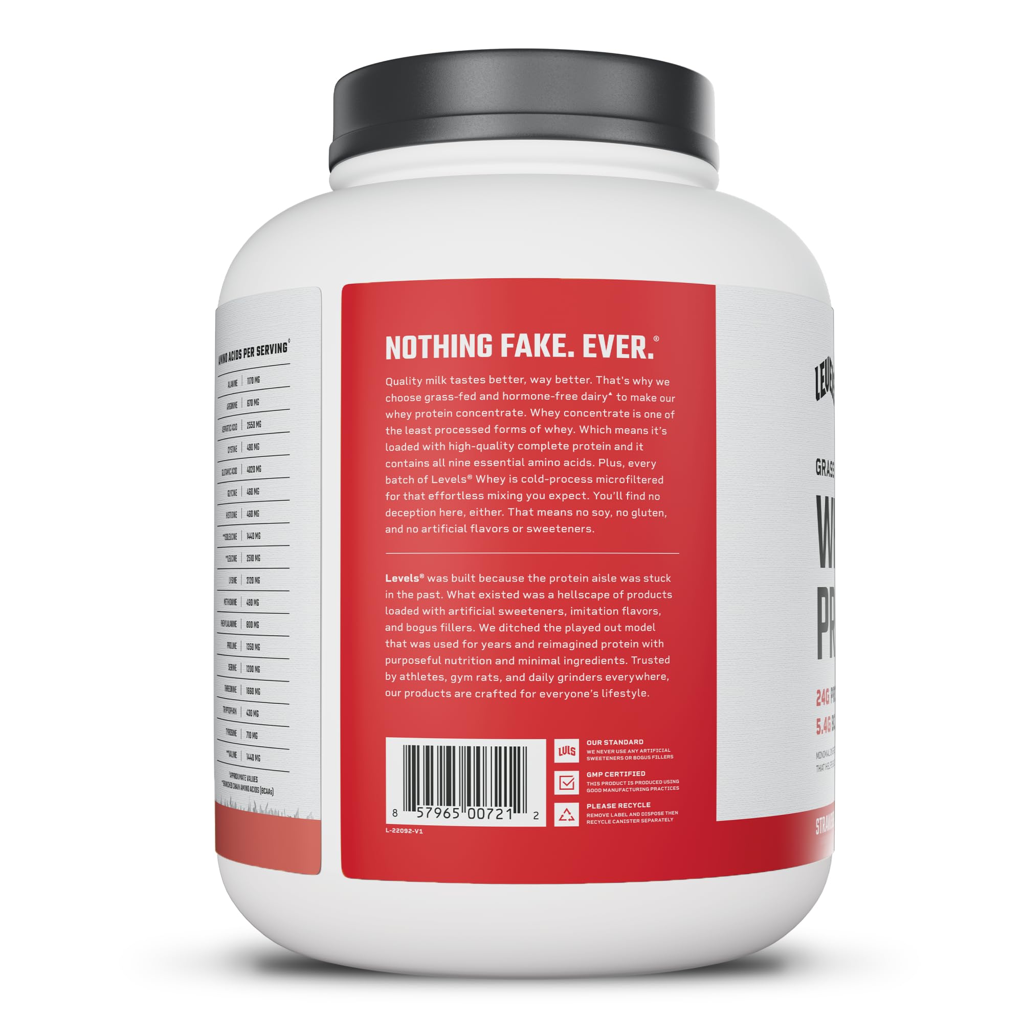 Levels Whey Protein Powder, No Artificial Ingredients, Strawberry, 5LB — Amazon image 9