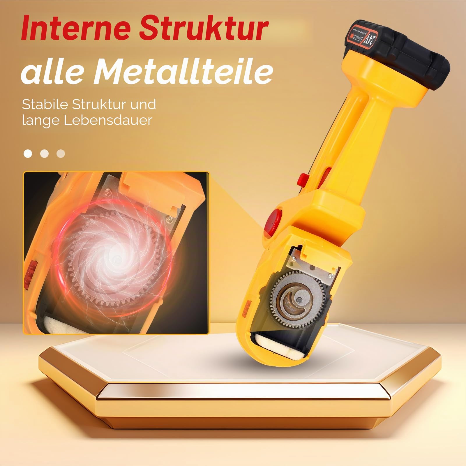Kleine Heckenschere mit Akku, 2-in-1 Heckenschere Klein mit Akku und Ladegerät, Grasschere Strauchschere Akkus mit 2 Messern, 24V 1500 mAh Wiederaufladbaren Li-Ion Akku, Ideal für Garten Rasen