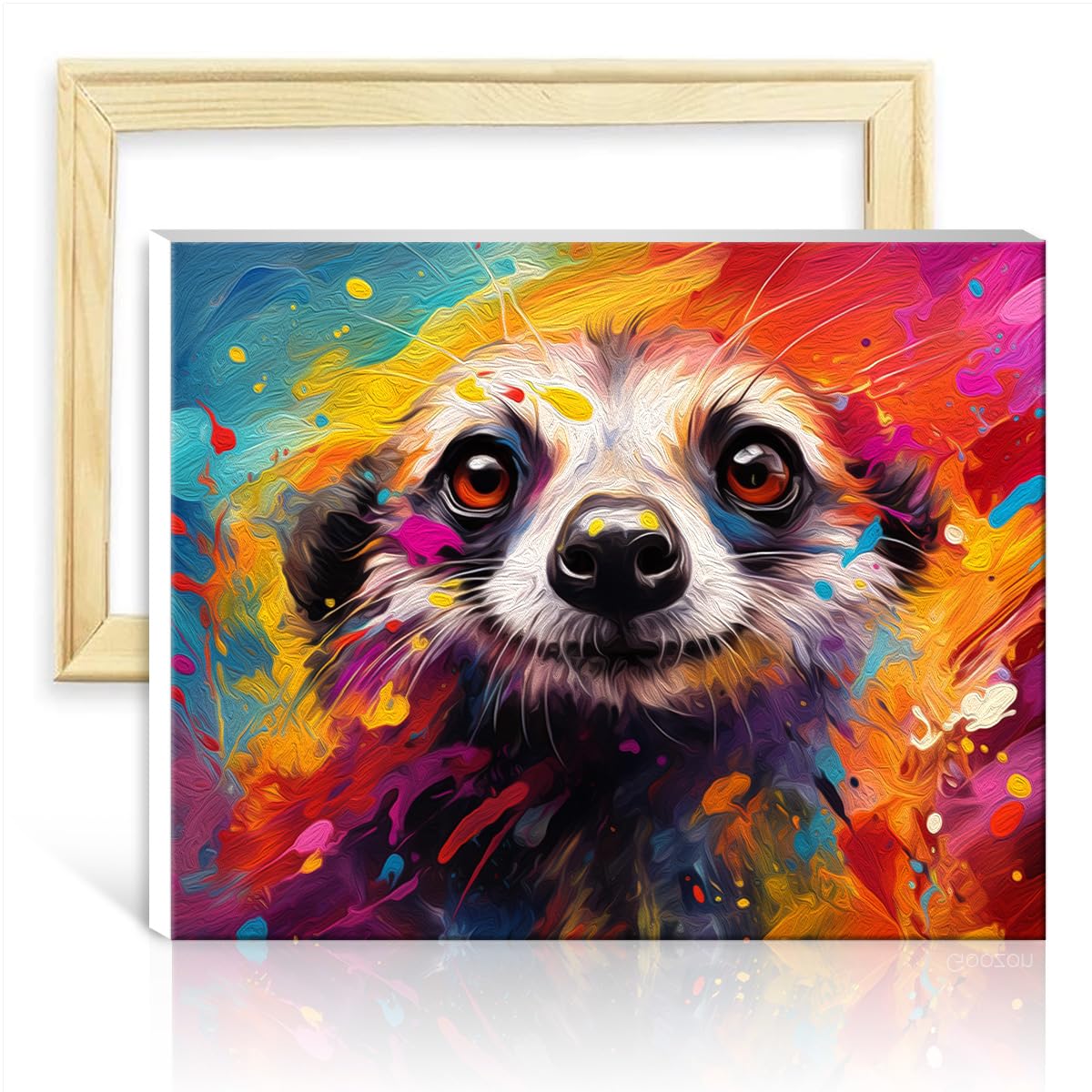 TANGFEIY Oil Painting Animal Meerkats Kids Adults Paint by Number Kits with Brushes and Acrylic Pigment on for Parent-Child Time No Frame(40x50cm)