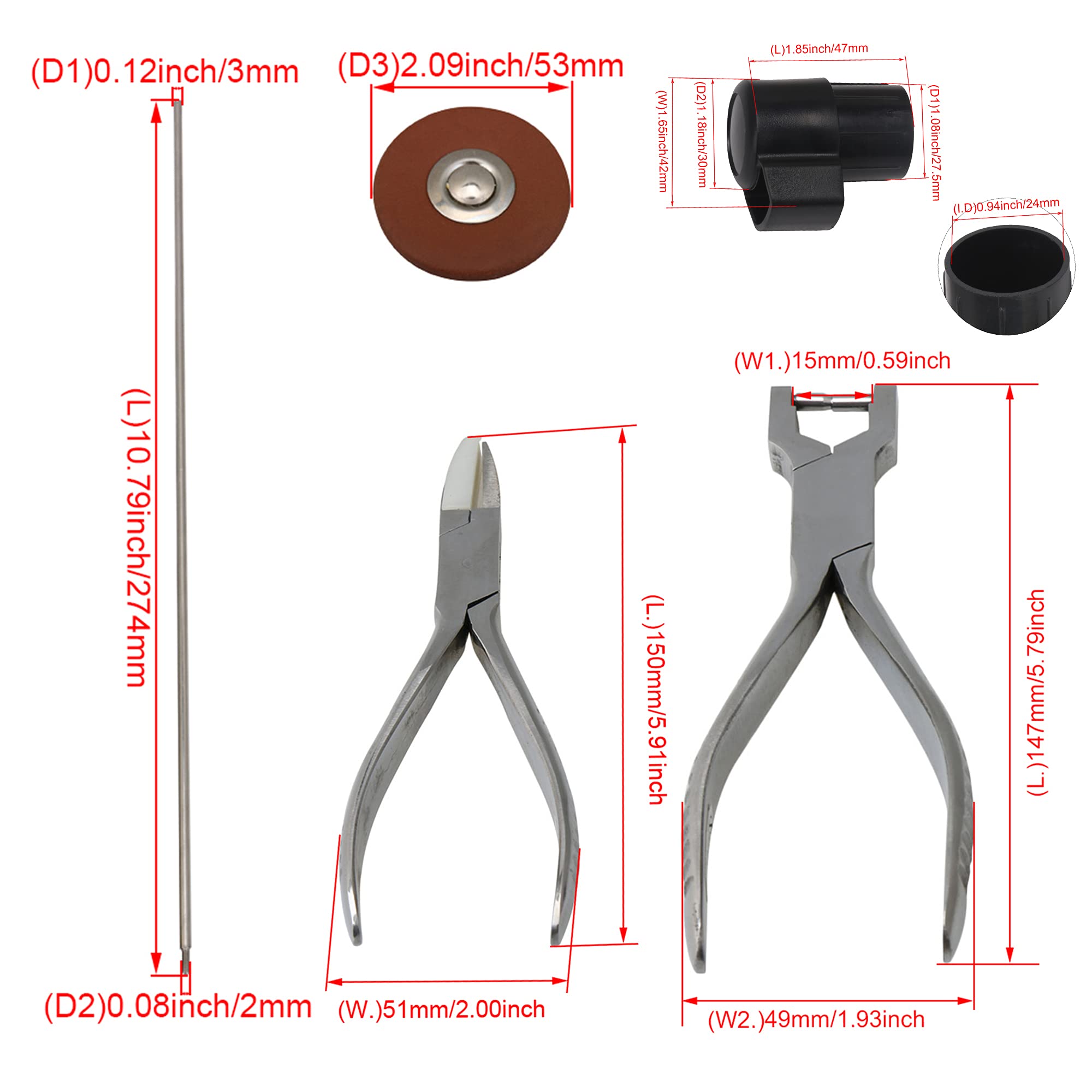 Kit de reparación de saxofón con tapón de extremo y saxofón tenor y herramienta de instalación de instrumentos de viento de madera