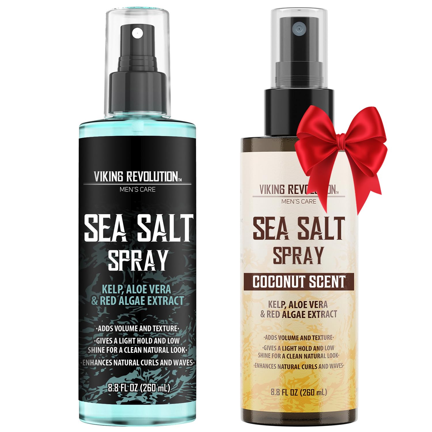 Viking Revolution Sea Salt Spray for Hair Men - Hair Texturizing Spray with Kelp, Aloe Vera and Red Algae Extract to Add Volume and Texture - Ocean