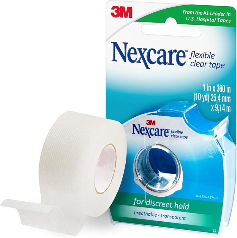 Flexible Clear Tape, Waterproof Transparent Medical Tape, 1 in x 10 yds, 1 Count (Pack of 1)