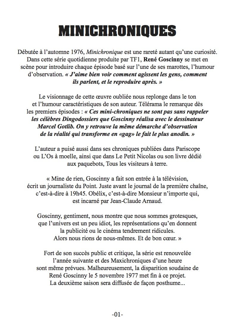 L'Intégrale des minichroniques de Goscinny