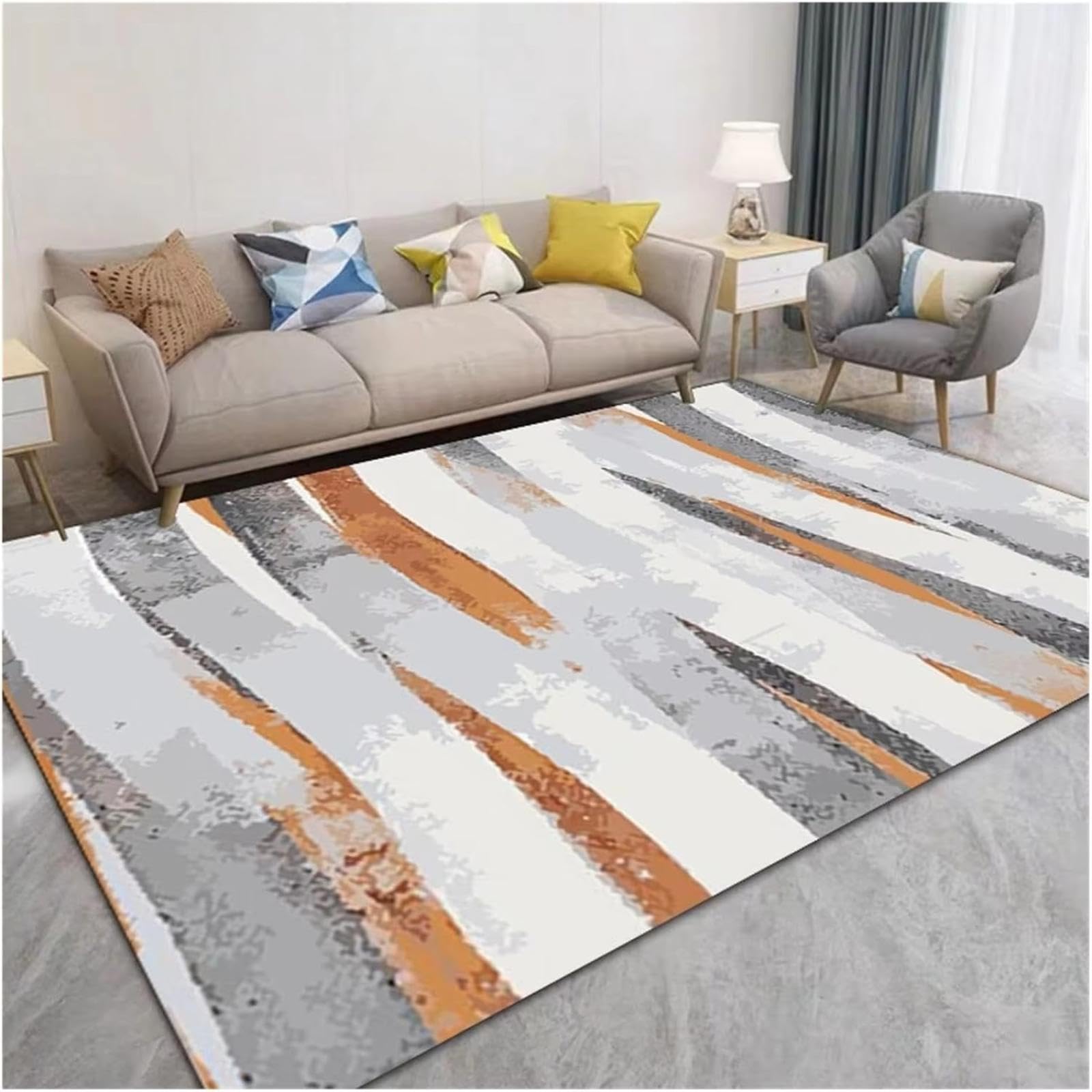 Tapis antidérapant lavable grand format 80x120cm au design géométrique pour un entretien facile