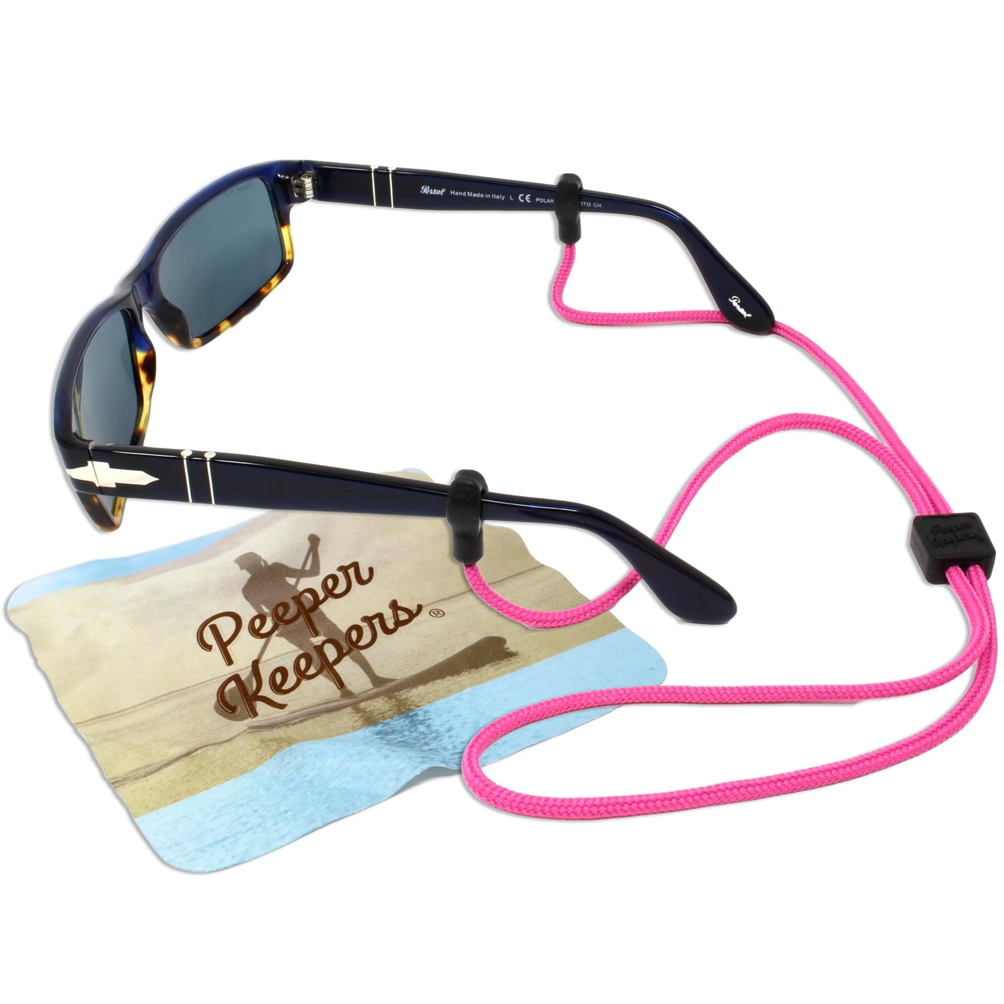 Eyeglass Retainer &amp; Sunglass Holder Supercord Adjustable w/Microfiber Cloth