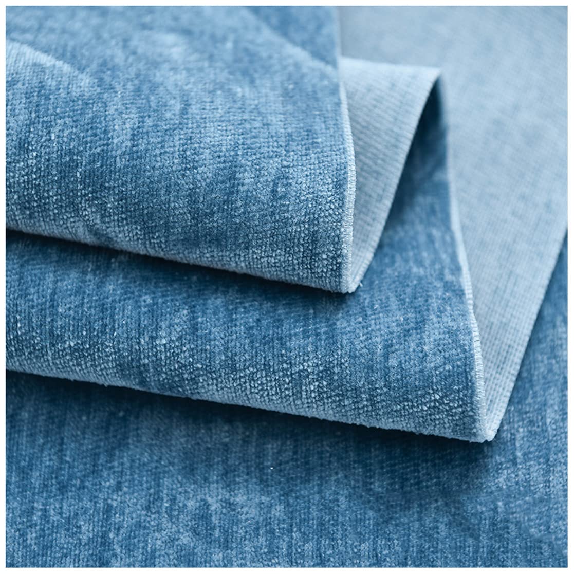 Ashtray-Hu Velvet Chenille Upholstery Fabric by the Meter 150x100cm 59''x39'' for Sofa, Chair Seat Cover, DIY Crafts, Curtains Drapery, Cushions, Sewing(Color:light blue)