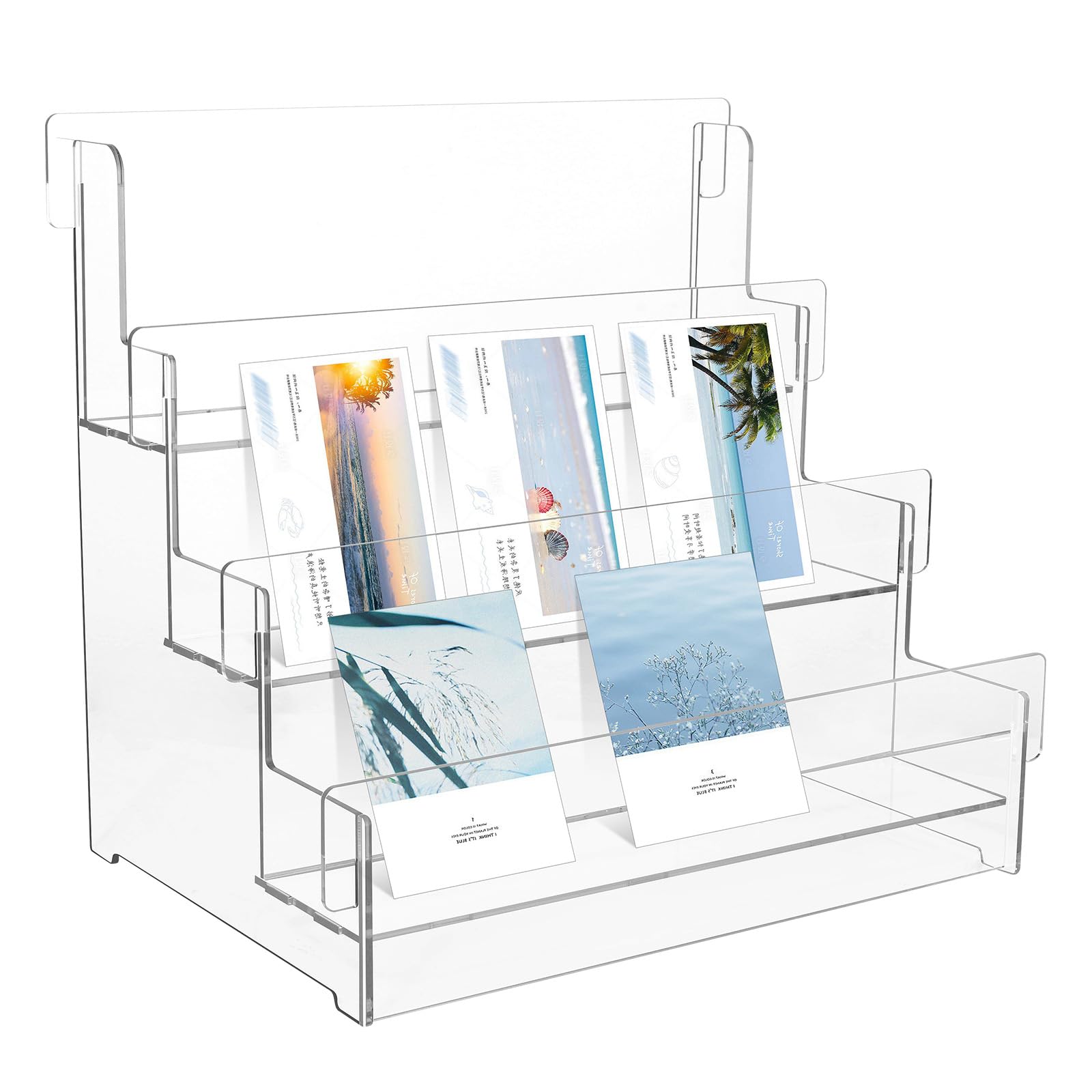 Greeting Card Display Acrylic Sticker Display Stand for Vendors Postcard Organizer Retail Display Racks Business Card Holder Mail Organizer Stamp Pad Holder Storage Rack for Desk Counter Retail