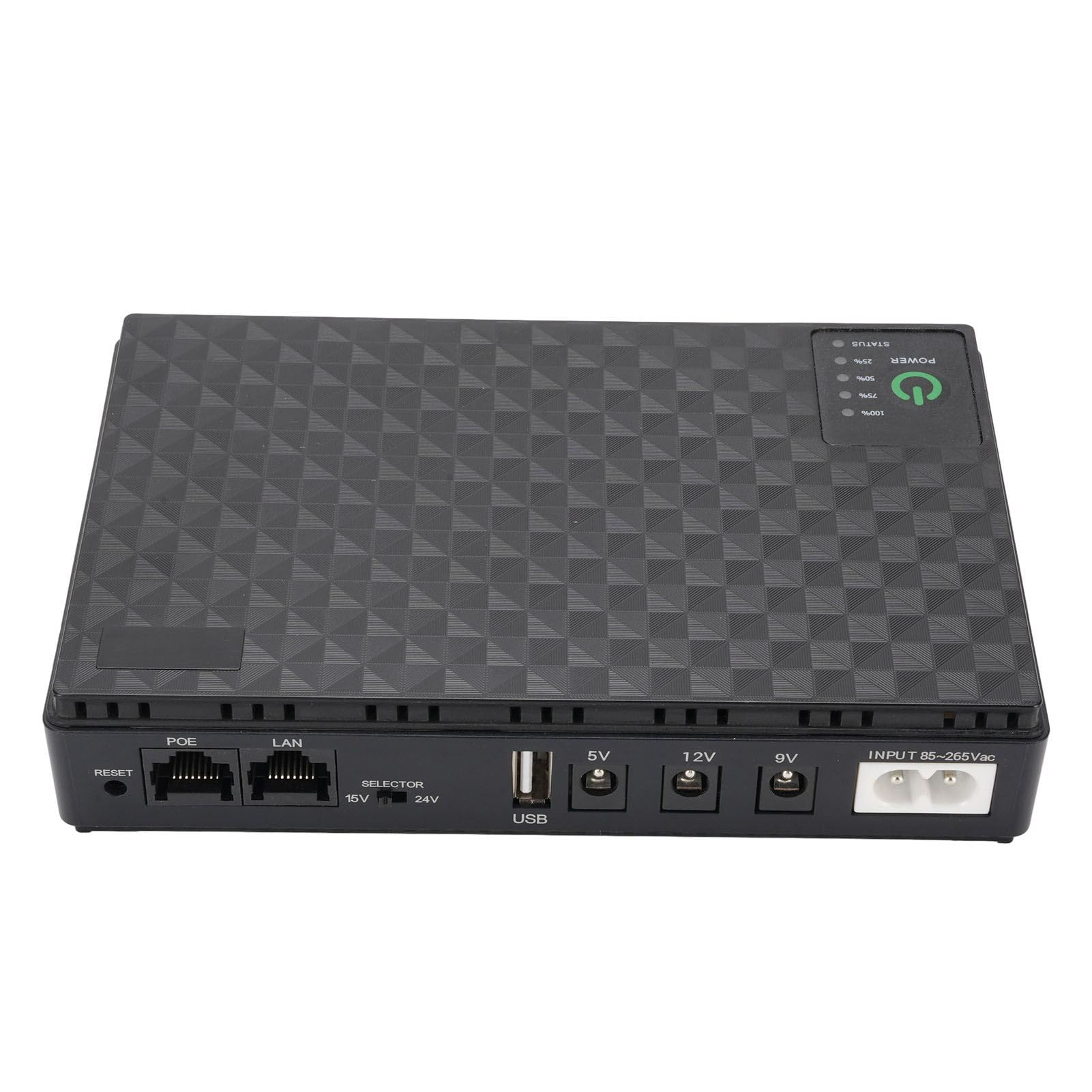 Pyhodi Mini UPS Battery Backup dla RouteróW, UPS Battery Backup 10400 MAh USB 5V DC 5V 9V 12V Poe 15V 24 V Maksymalnie 18 W Modem Zasilający Router, Nieprzerwane (Wtyczka UE 85-265V)