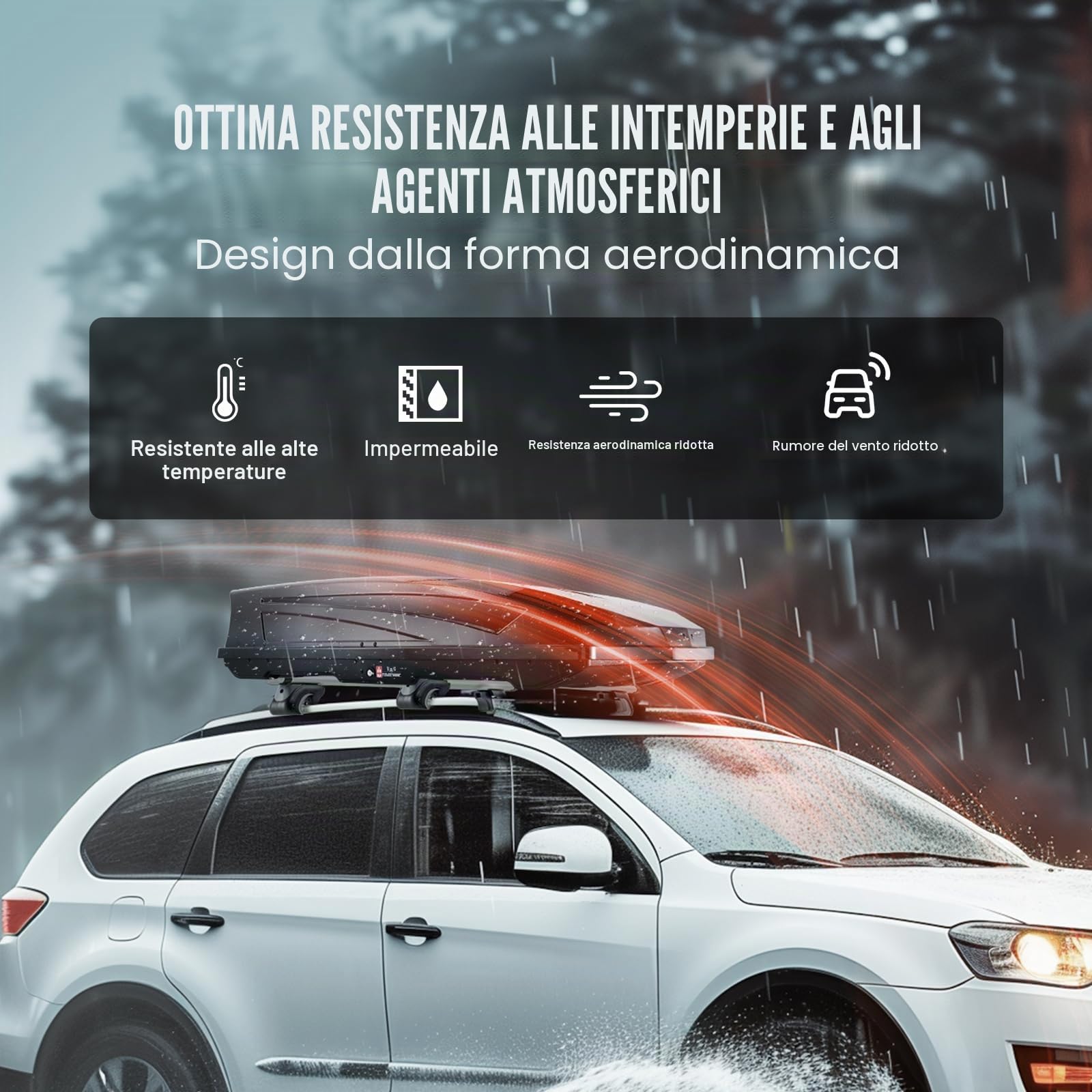 VEVOR Box da tetto per auto, 562 l, in ABS, con apertura su entrambi i lati, impermeabile, per auto, station wagon, SUV