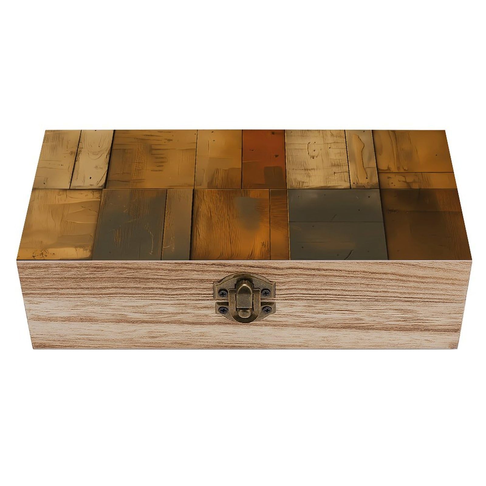 Oudrspo Wooden Print Retro Wooden Storage Box Keepsake Jewelry Decorative Art Storages Box Gift Boxs