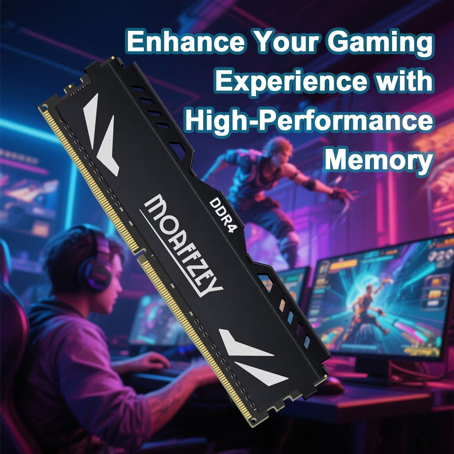 Moaffzey DDR4 RAM 32GB 3200MHz Desktop RAM PC4-25600 UDIMM Non-ECC