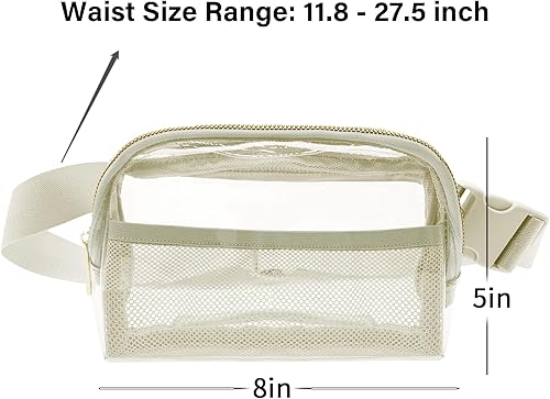 Miniatura 5 de Clear Fanny Pack Stadium Approved - Bomvabe Fanny Packs for Women Men Water-resistant Waist Bag Clear Purse Transparent Adjustable Belt Bag for