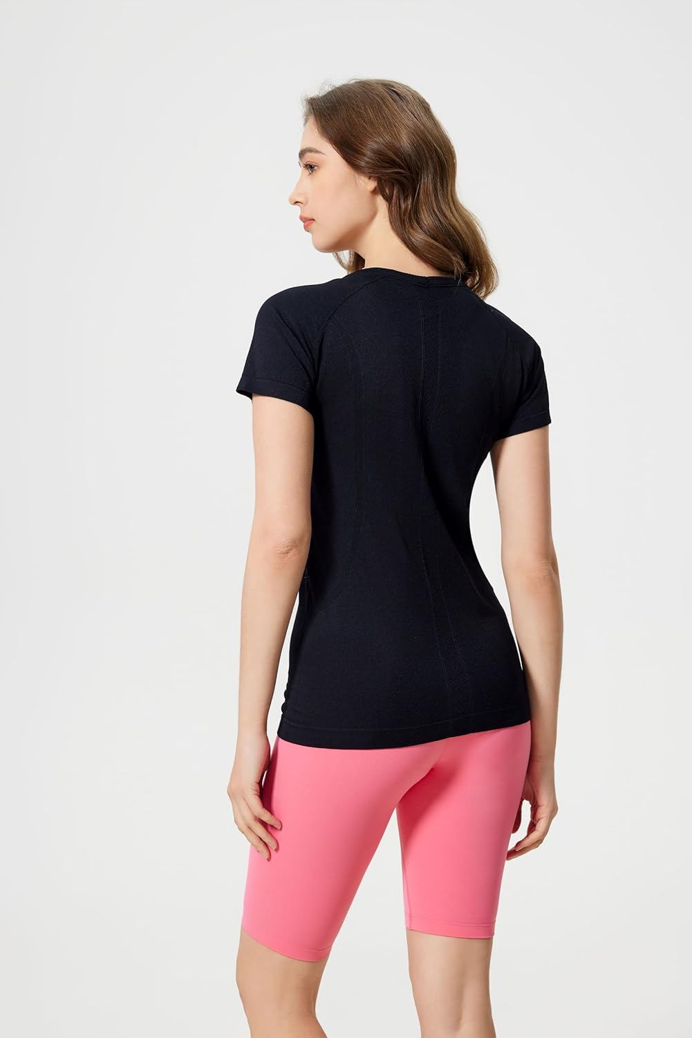 AMRIY Women's Short Sleeve Workout T-Shirt Round Neck Lightweight Breathable Athletic Yoga Gym Tee