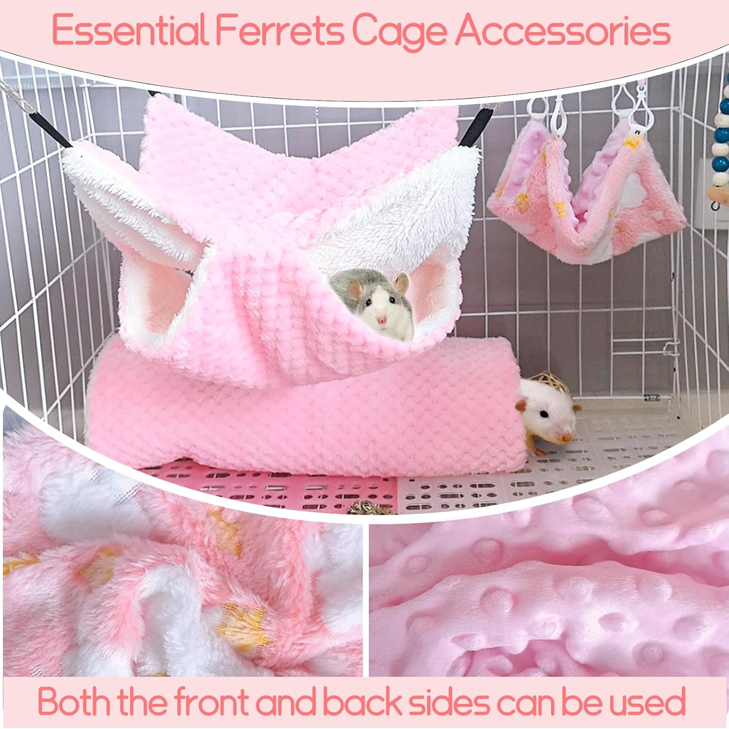 Ferret Hammock 5 Pack Sugar Glider Climbing Ropes Toys Rat Hanging Tunnel Hammock Swing Guinea Pig Hideout Bed Cage Accessories for Mouse Hamster Squirrel Chinchilla Small Animals 1 71FLtHTt91L. AC SL1500