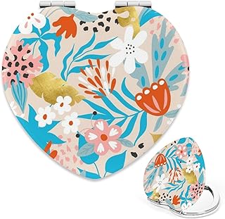 Mini espejo compacto en forma de corazón, min...