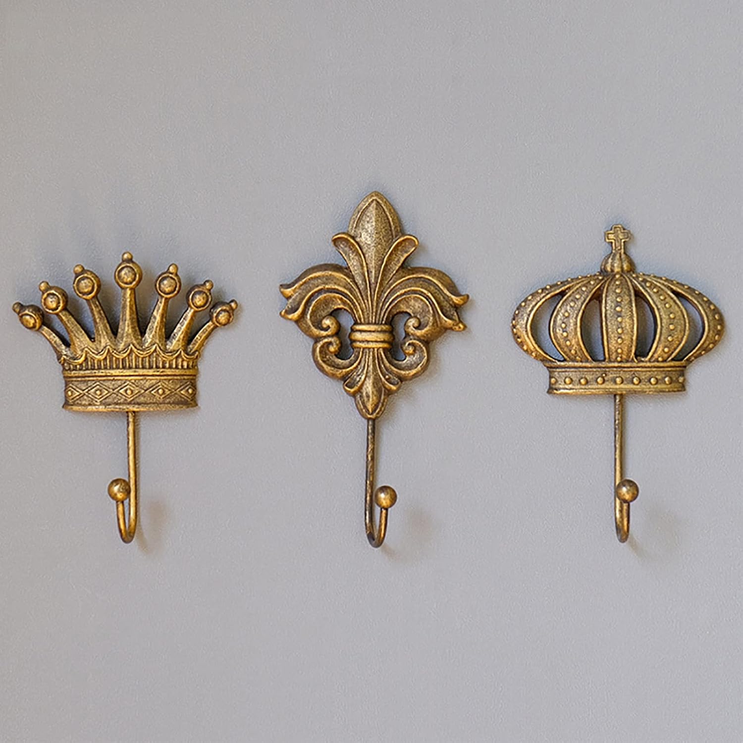 Coat Rack/American French Retro Crown Decoration Hook/Creative Wall Coat Hook/Hall Entrance Decoration Hook (Color : A) (D)