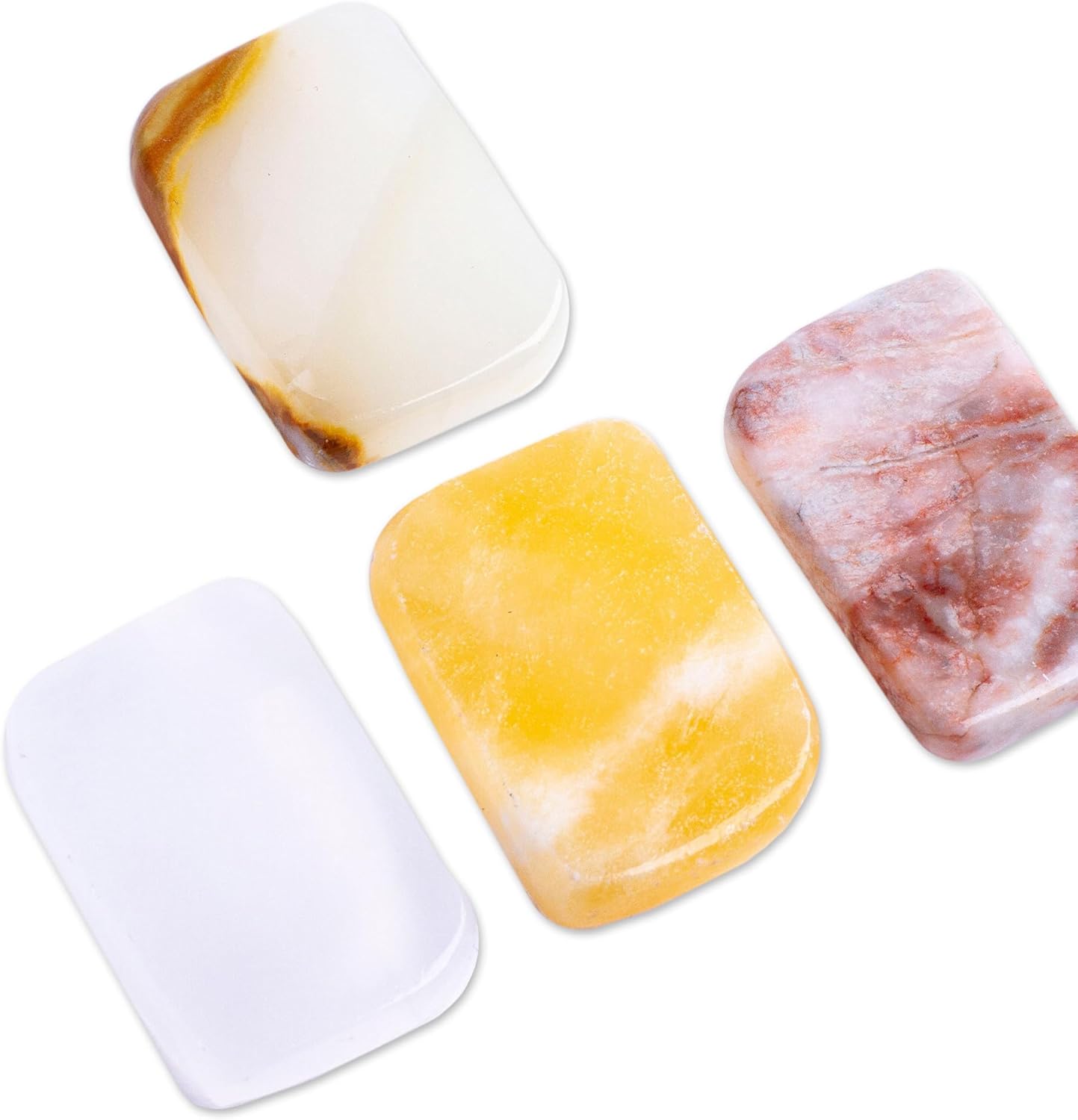 NOVICA Handmade Stress Relieving Stones Geometric Reclaimed Marble Multicolor Decor Accessories Home Accents Gemstone 'Intense Relief'(Set of 2)