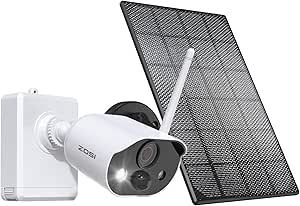 ZOSI C306 Pro 2K 3MP Wireless Battery Powered Outdoor Security Camera with Solar Panel, Color Night Vision, PIR Smart Detection, 2-Way Talk, Spotlight & Siren Alarm, Cloud/SD Card Storage(No SD Card) asin的图片