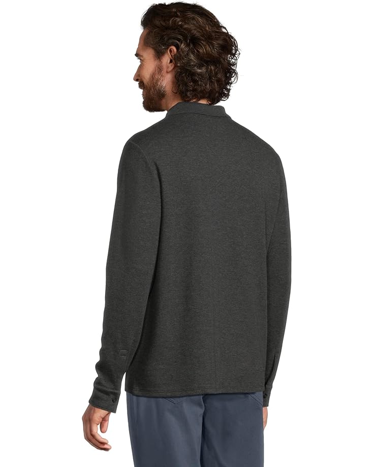 Vince Heathered Double Face Long Sleeve Polo - #3 of 5