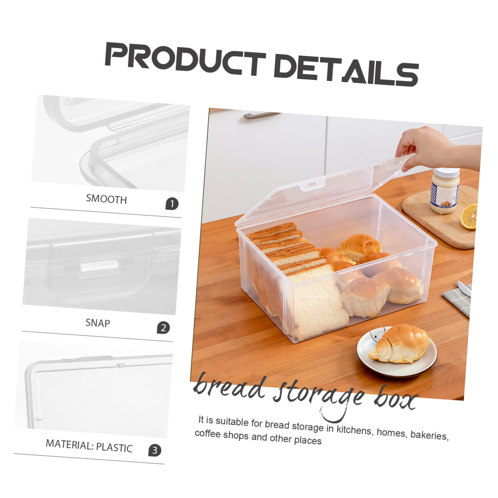 Amazon｜BIUDECO 家庭用トースト保存容器 丸み滑らか縁 プラスチック製