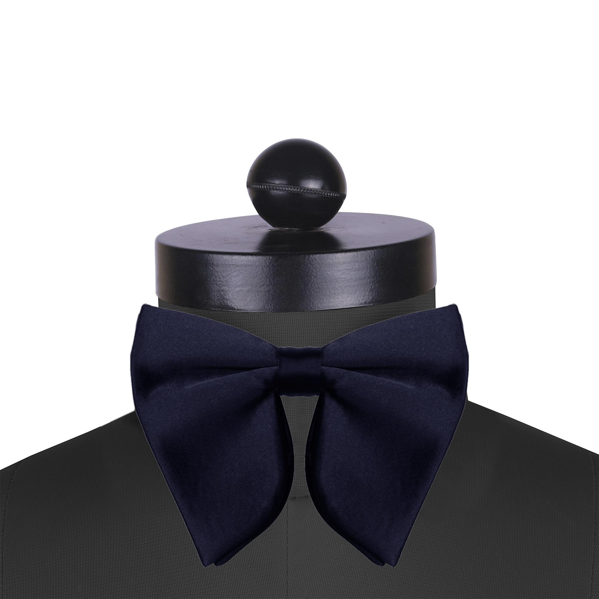 KINGSON Men's Satin Cummerband, Butterfly Bow Tie, Pocket Square, Cufflink and Lapel Pin Set | Tuxedo| Gift Set | for Men (Navy Blue). - Image 3 thumbnail