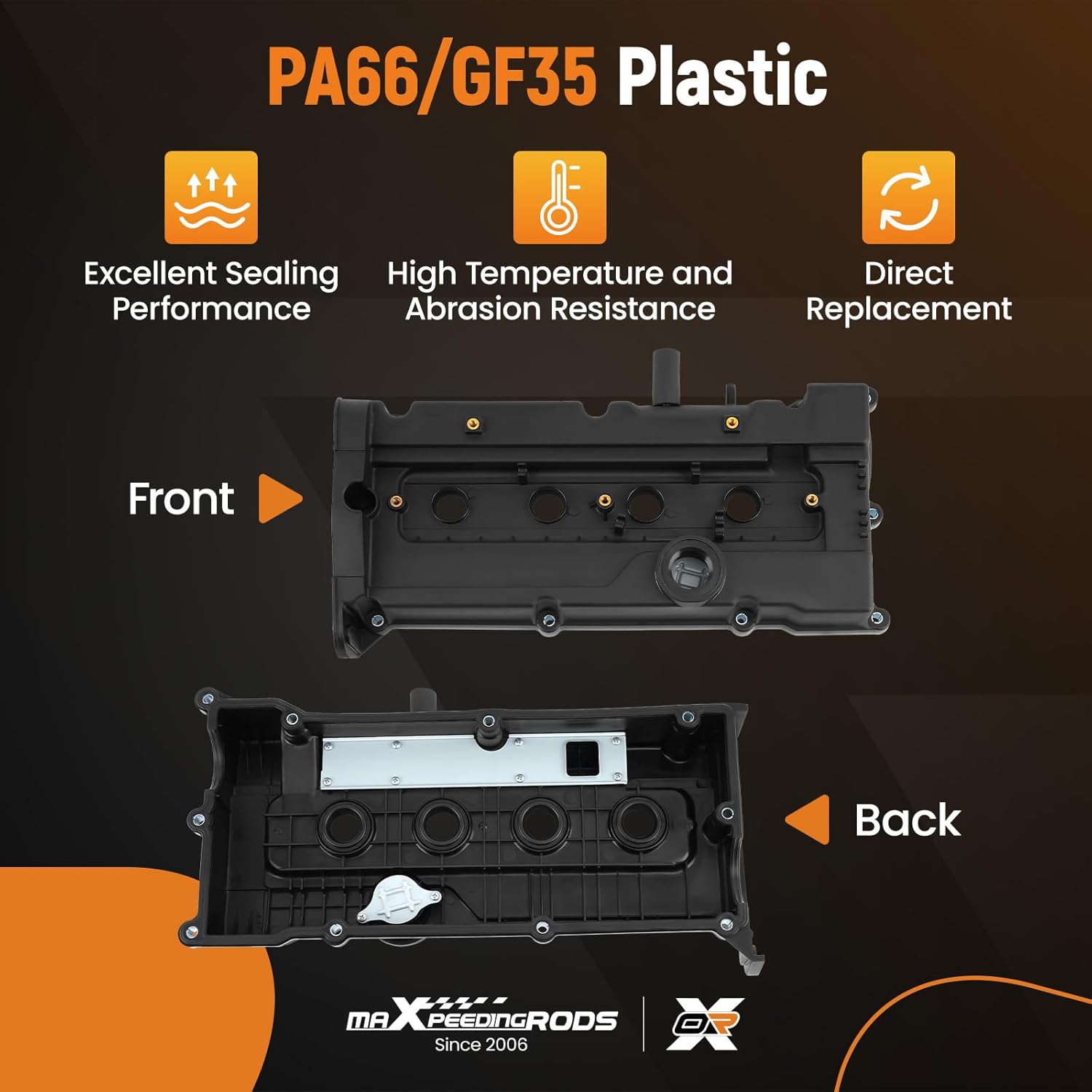 maXpeedingrods Engine Valve Cover for Hyundai Accent L4 1.6L Petrol DOHC Sedan 2001-2004 Replacement 22410-26611 22441-26003