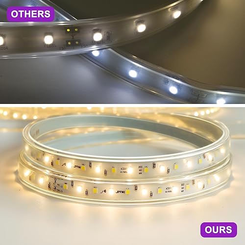 Miniatura 6 de Cuerda de luz LED de 65.6 pies, regulable de alto brillo 110 V CA, IP65 impermeable, 3000 K-6500 K color con 3 colores, cuerda de luces al aire