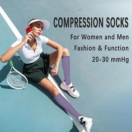 Miniatura 2 de CTHH 57 pares de calcetines de compresión para la circulación de mujeres y hombres, el mejor apoyo para correr, atletismo, enfermería, viajes